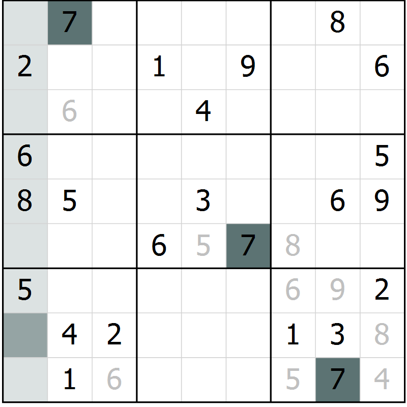 Position des candidats pour la solution de la Gr 52 page 54 du magazine de sudoku Expert n° 020