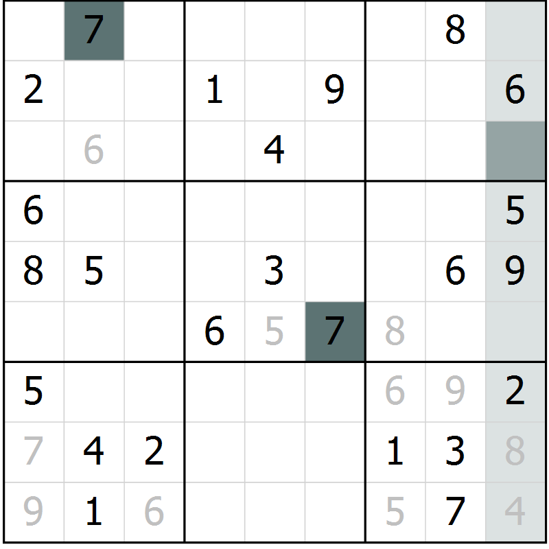 Position des candidats pour la solution de la Gr 52 page 54 du magazine de sudoku Expert n° 020