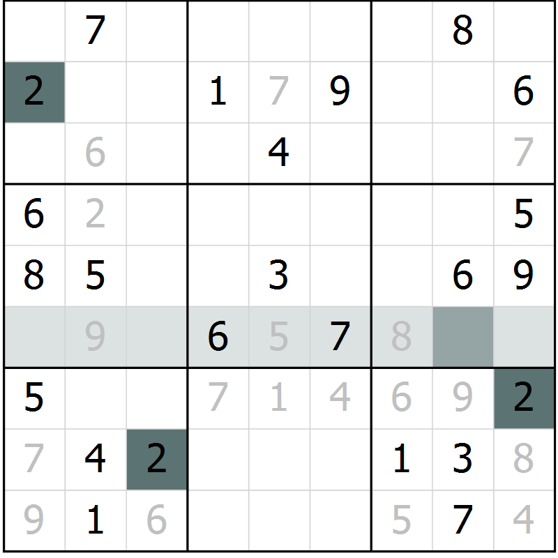 Position des candidats pour la solution de la Gr 52 page 54 du magazine de sudoku Expert n° 020