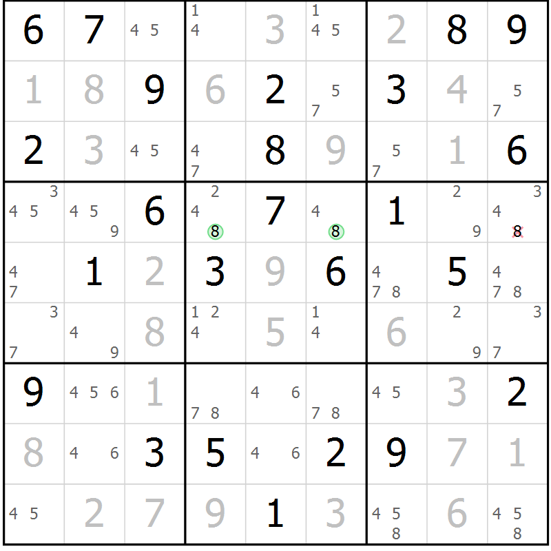 Position des candidats pour la solution de la Gr 53 page 55 du magazine de sudoku Expert n° 020