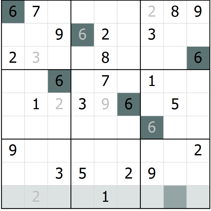 Position des candidats pour la solution de la Gr 53 page 55 du magazine de sudoku Expert n° 020