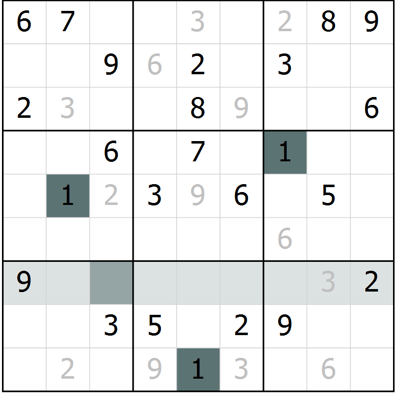 Position des candidats pour la solution de la Gr 53 page 55 du magazine de sudoku Expert n° 020