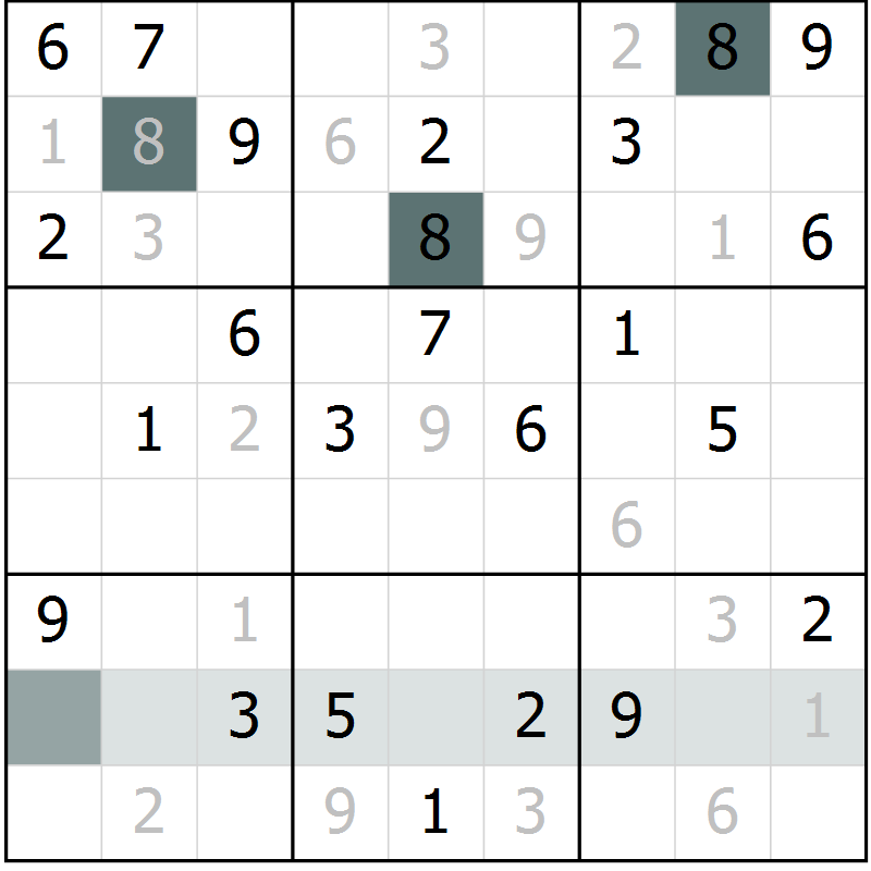 Position des candidats pour la solution de la Gr 53 page 55 du magazine de sudoku Expert n° 020