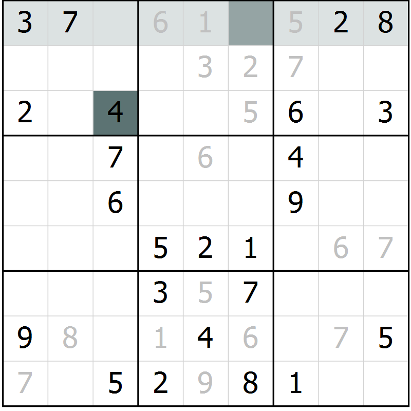 Position des candidats pour la solution de la Gr 54 page 56 du magazine de sudoku Expert n° 020