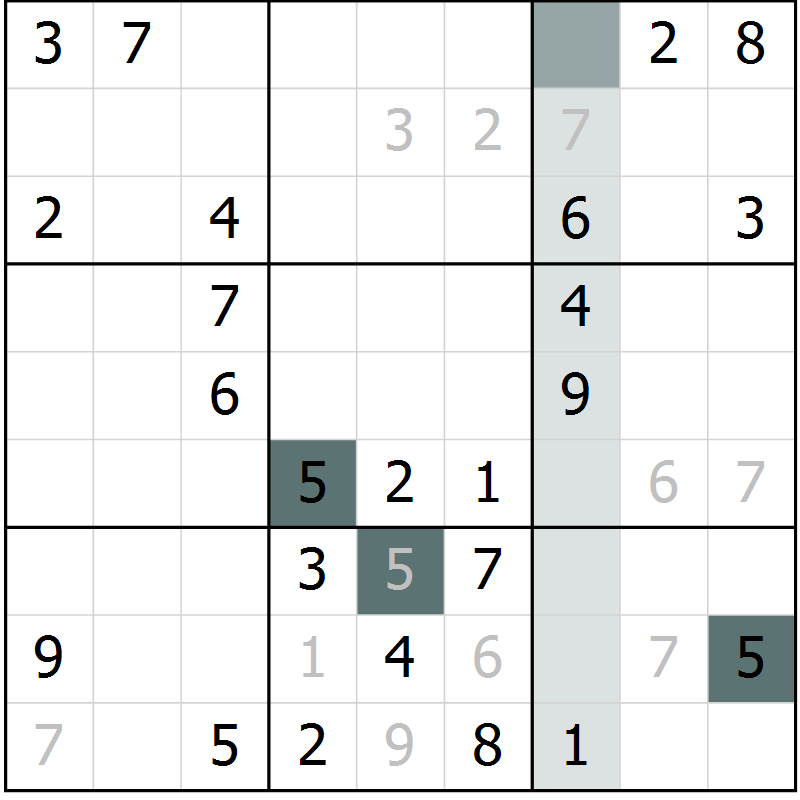 Position des candidats pour la solution de la Gr 54 page 56 du magazine de sudoku Expert n° 020