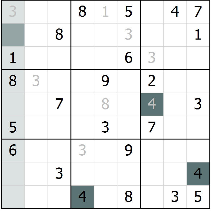 Position des candidats pour la solution de la Gr 55 page 57 du magazine de sudoku Expert n° 020