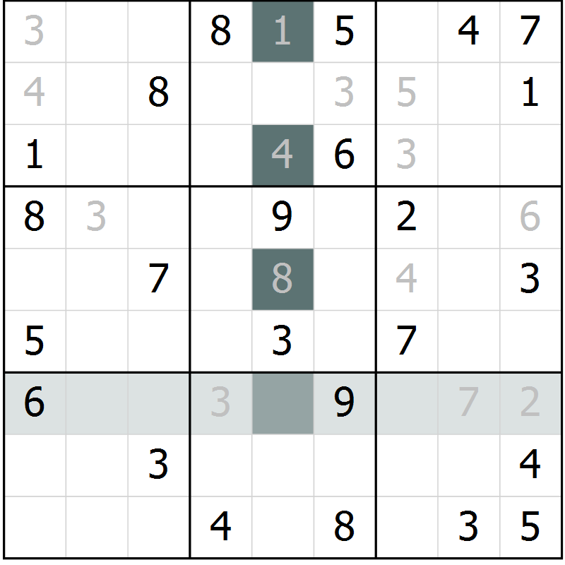 Position des candidats pour la solution de la Gr 55 page 57 du magazine de sudoku Expert n° 020
