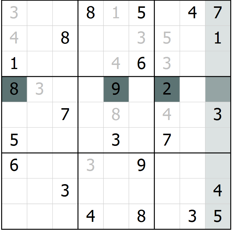 Position des candidats pour la solution de la Gr 55 page 57 du magazine de sudoku Expert n° 020
