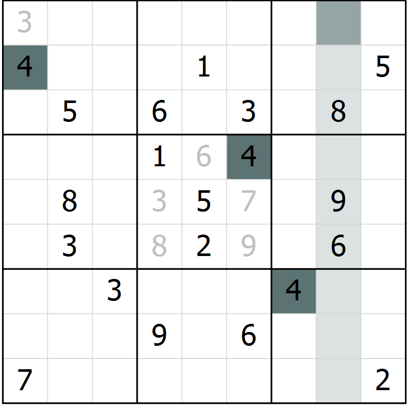 Position des candidats pour la solution de la Gr 56 page 58 du magazine de sudoku Expert n° 020