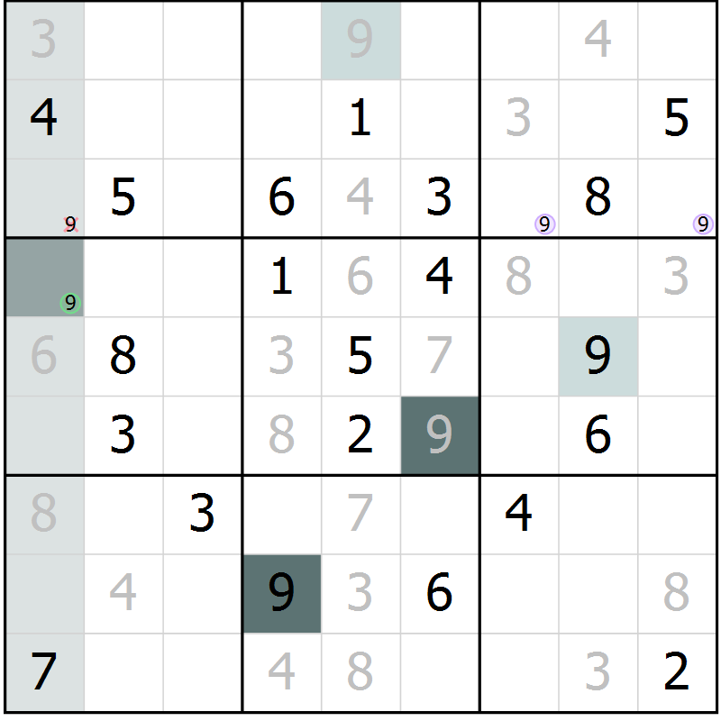Position des candidats pour la solution de la Gr 56 page 58 du magazine de sudoku Expert n° 020