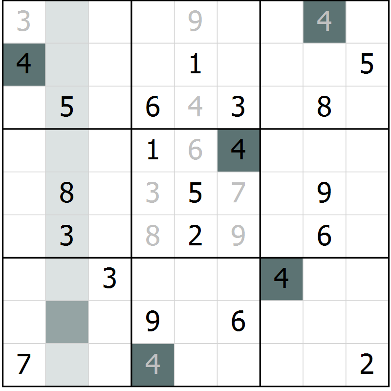 Position des candidats pour la solution de la Gr 56 page 58 du magazine de sudoku Expert n° 020