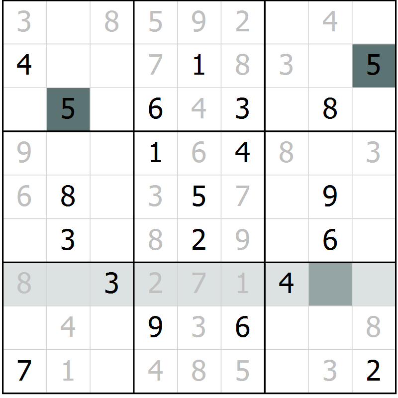Position des candidats pour la solution de la Gr 56 page 58 du magazine de sudoku Expert n° 020