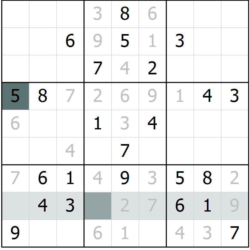 Position des candidats pour la solution de la Gr 58 page 60 du magazine de sudoku Expert n° 020
