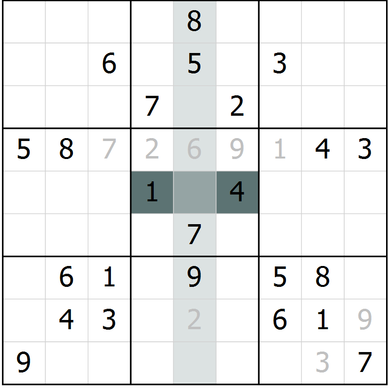 Position des candidats pour la solution de la Gr 58 page 60 du magazine de sudoku Expert n° 020