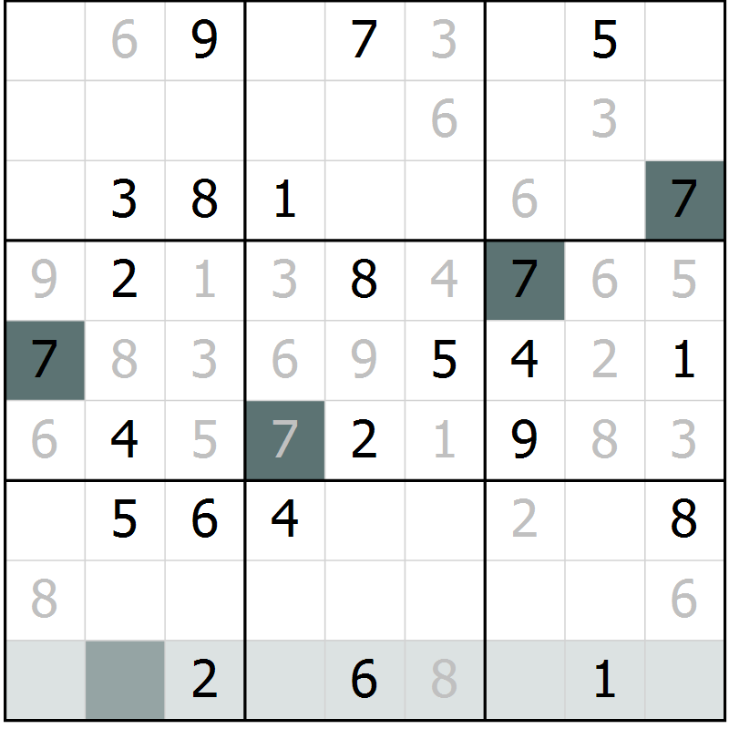 Position des candidats pour la solution de la Gr 59 page 61 du magazine de sudoku Expert n° 020