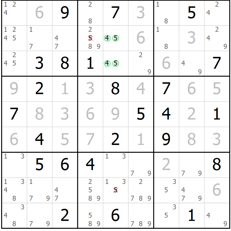 Position des candidats pour la solution de la Gr 59 page 61 du magazine de sudoku Expert n° 020