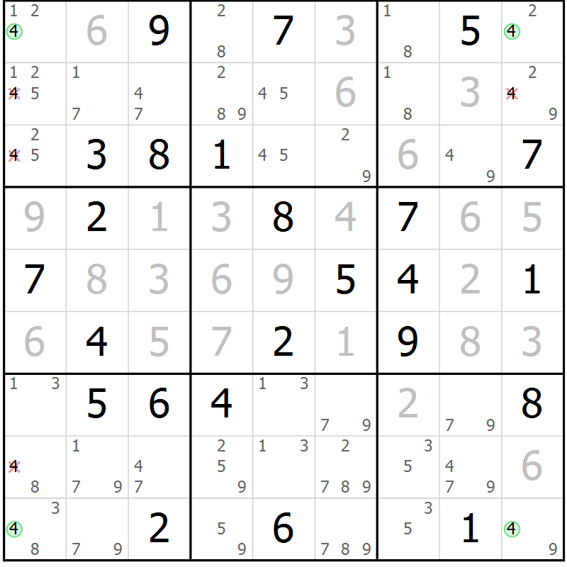 Position des candidats pour la solution de la Gr 59 page 61 du magazine de sudoku Expert n° 020