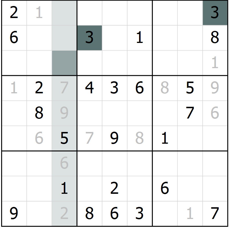 Position des candidats pour la solution de la Gr 6 page 8 du magazine de sudoku Expert n° 020