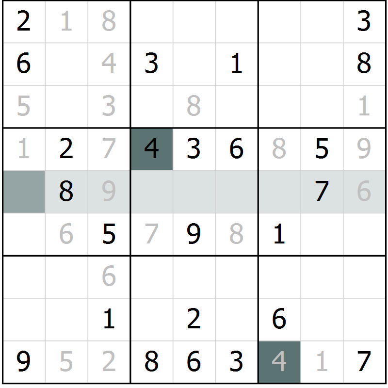Position des candidats pour la solution de la Gr 6 page 8 du magazine de sudoku Expert n° 020