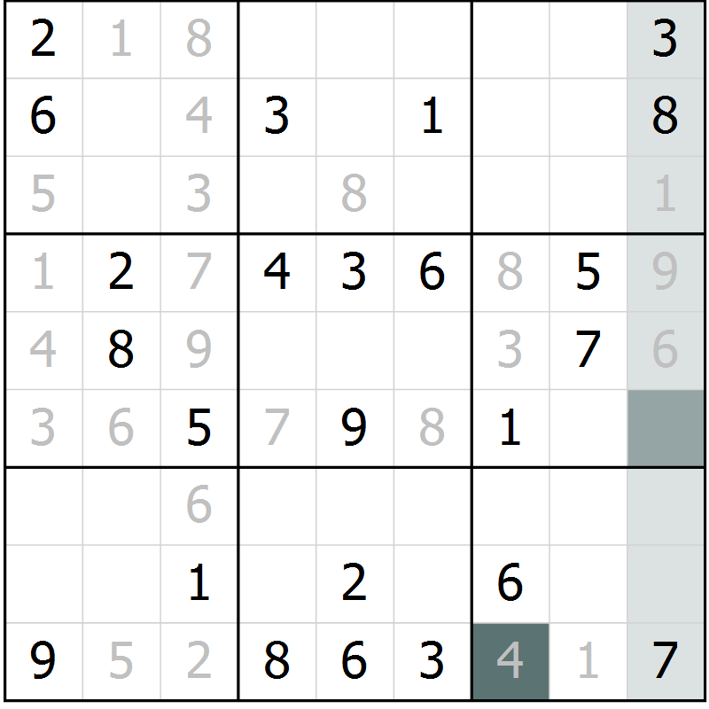 Position des candidats pour la solution de la Gr 6 page 8 du magazine de sudoku Expert n° 020
