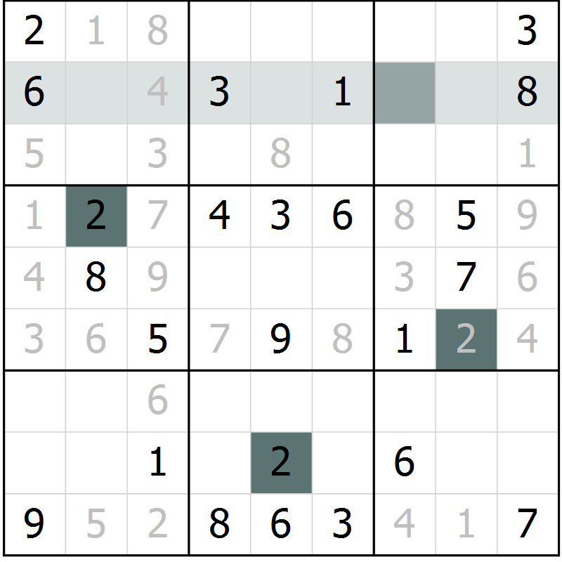 Position des candidats pour la solution de la Gr 6 page 8 du magazine de sudoku Expert n° 020