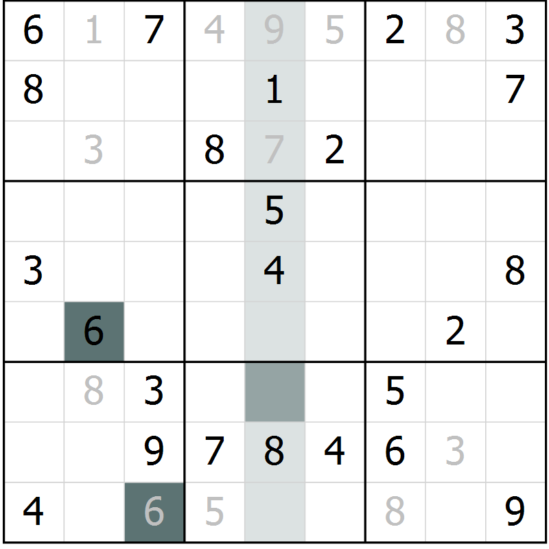 Position des candidats pour la solution de la Gr 60 page 62 du magazine de sudoku Expert n° 020