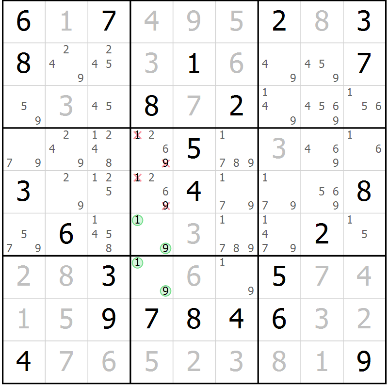 Position des candidats pour la solution de la Gr 60 page 62 du magazine de sudoku Expert n° 020