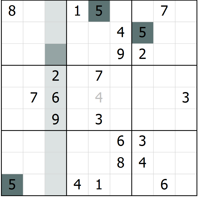 Position des candidats pour la solution de la Gr 61 page 63 du magazine de sudoku Expert n° 020