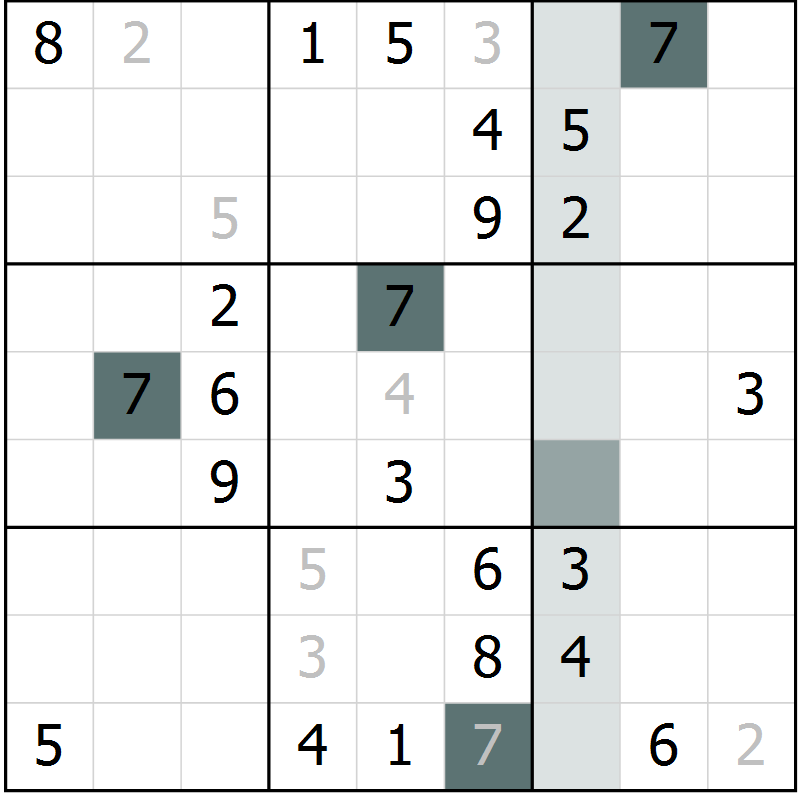 Position des candidats pour la solution de la Gr 61 page 63 du magazine de sudoku Expert n° 020
