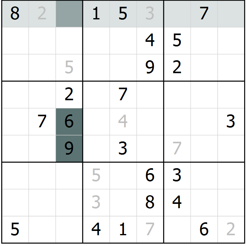 Position des candidats pour la solution de la Gr 61 page 63 du magazine de sudoku Expert n° 020