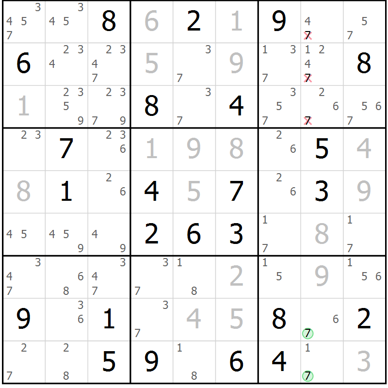 Position des candidats pour la solution de la Gr 62 page 64 du magazine de sudoku Expert n° 020