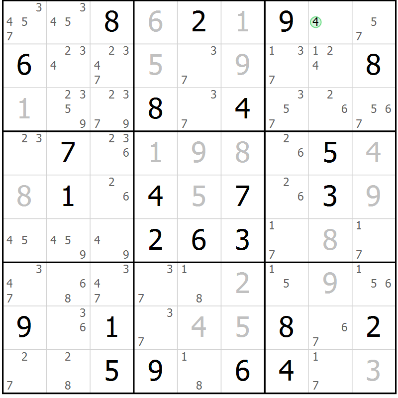 Position des candidats pour la solution de la Gr 62 page 64 du magazine de sudoku Expert n° 020