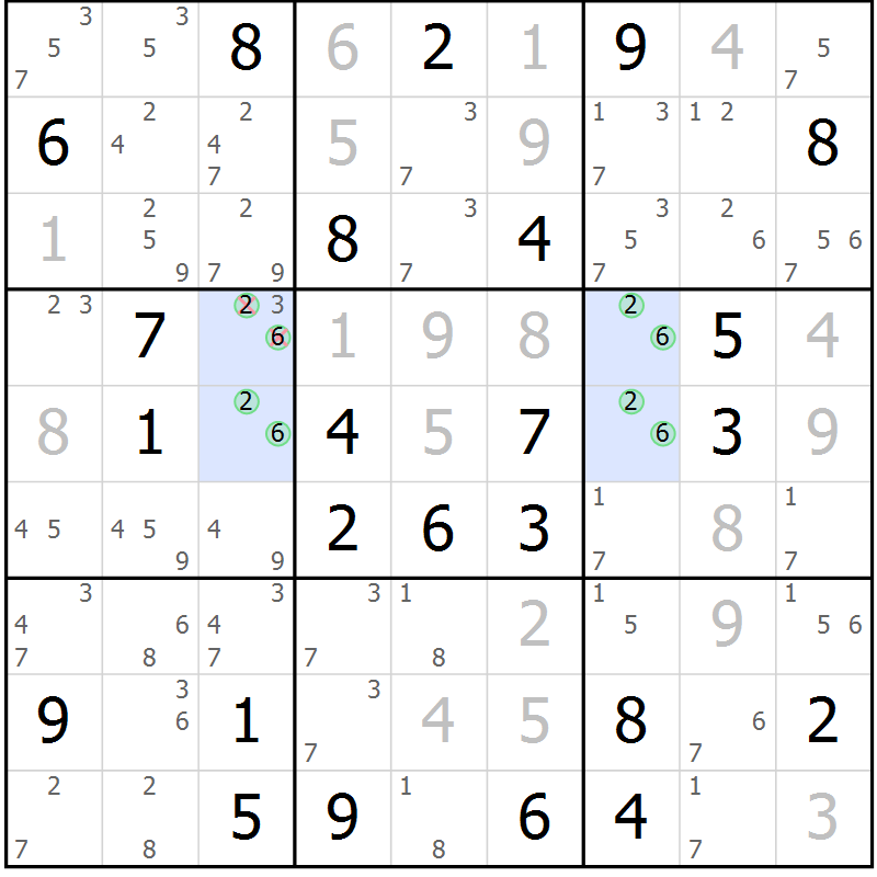 Position des candidats pour la solution de la Gr 62 page 64 du magazine de sudoku Expert n° 020