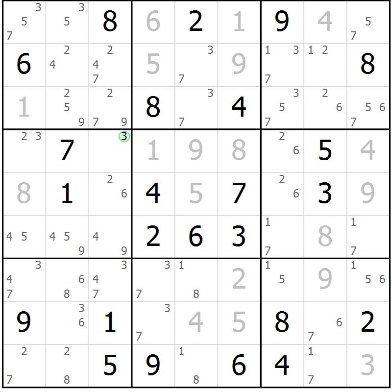 Position des candidats pour la solution de la Gr 62 page 64 du magazine de sudoku Expert n° 020
