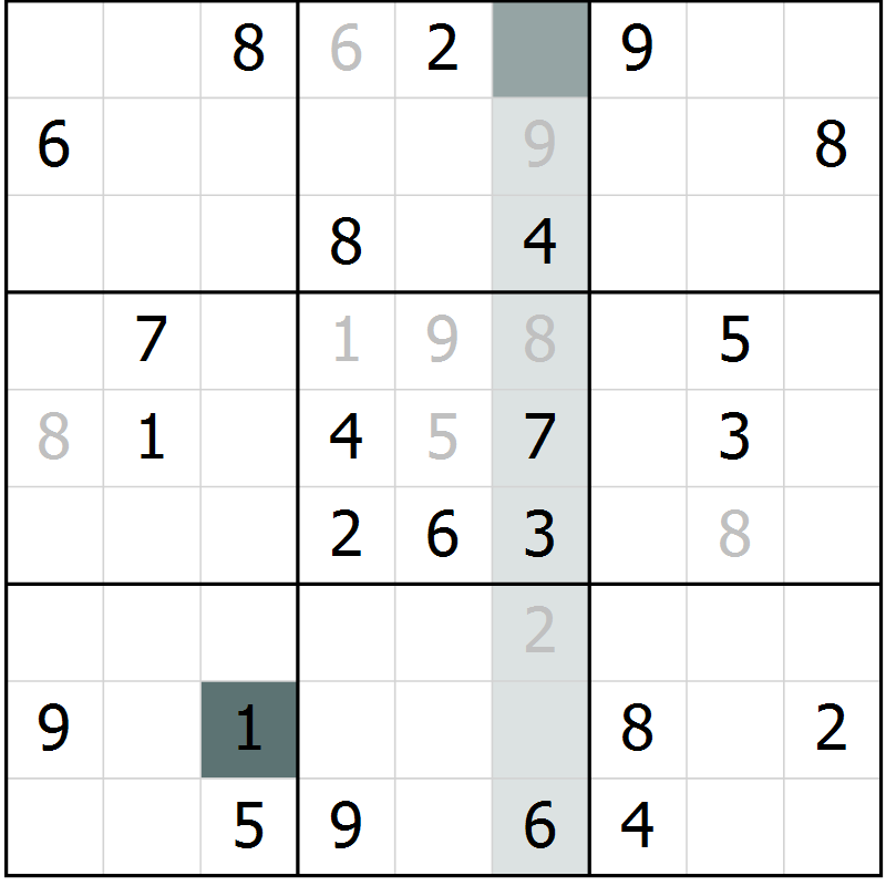 Position des candidats pour la solution de la Gr 62 page 64 du magazine de sudoku Expert n° 020