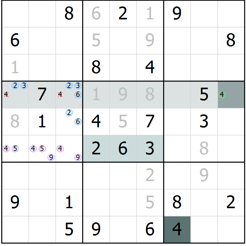 Position des candidats pour la solution de la Gr 62 page 64 du magazine de sudoku Expert n° 020