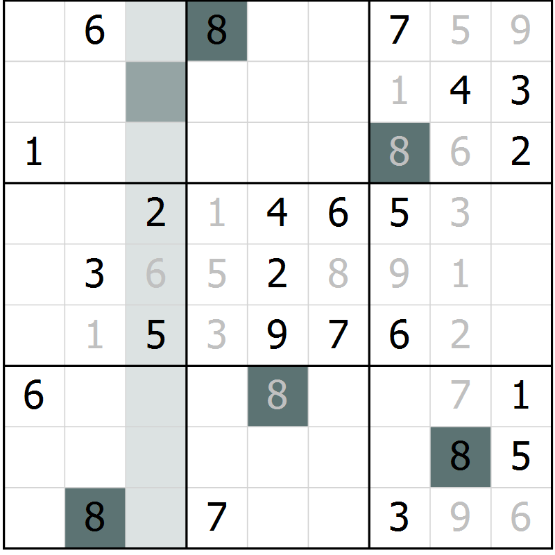 Position des candidats pour la solution de la Gr 63 page 65 du magazine de sudoku Expert n° 020