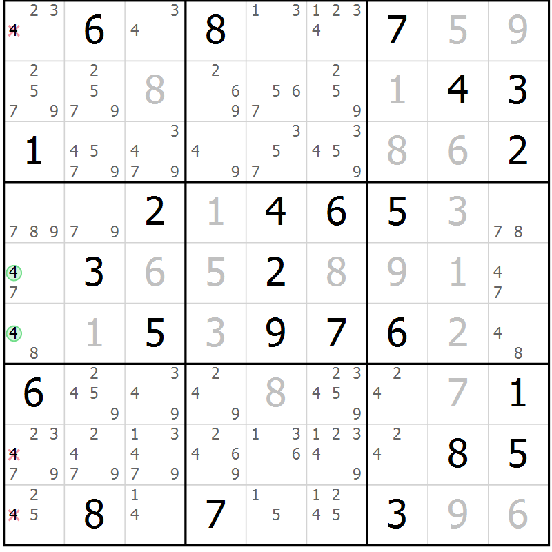 Position des candidats pour la solution de la Gr 63 page 65 du magazine de sudoku Expert n° 020