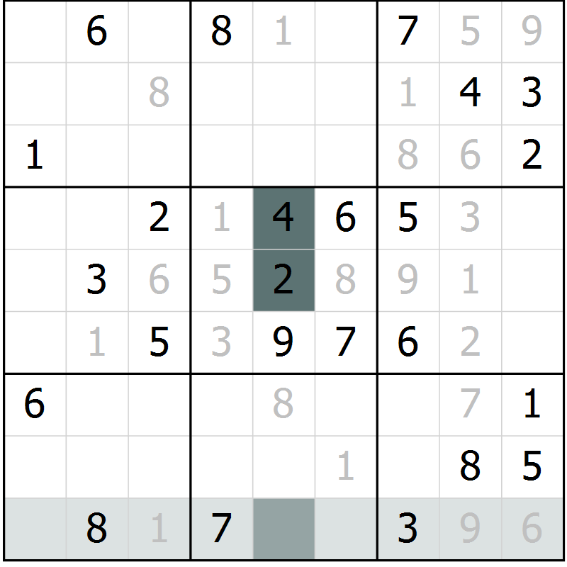Position des candidats pour la solution de la Gr 63 page 65 du magazine de sudoku Expert n° 020