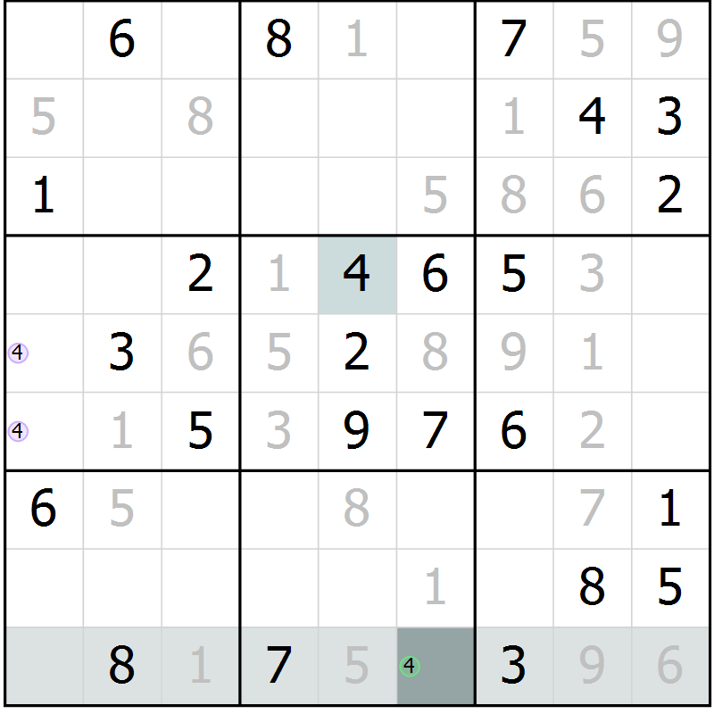 Position des candidats pour la solution de la Gr 63 page 65 du magazine de sudoku Expert n° 020