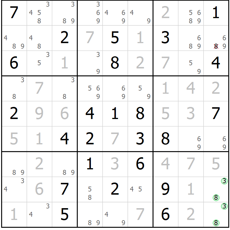 Position des candidats pour la solution de la Gr 64 page 66 du magazine de sudoku Expert n° 020