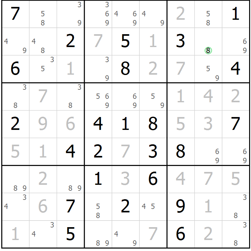 Position des candidats pour la solution de la Gr 64 page 66 du magazine de sudoku Expert n° 020