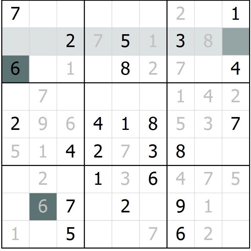 Position des candidats pour la solution de la Gr 64 page 66 du magazine de sudoku Expert n° 020