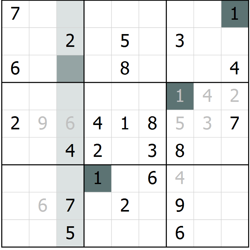 Position des candidats pour la solution de la Gr 64 page 66 du magazine de sudoku Expert n° 020