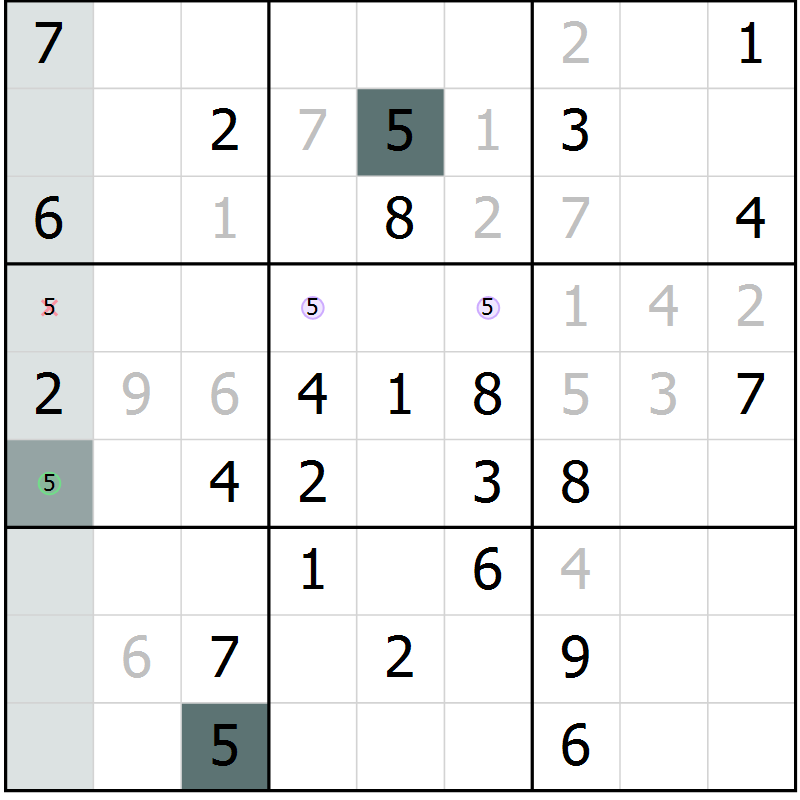 Position des candidats pour la solution de la Gr 64 page 66 du magazine de sudoku Expert n° 020