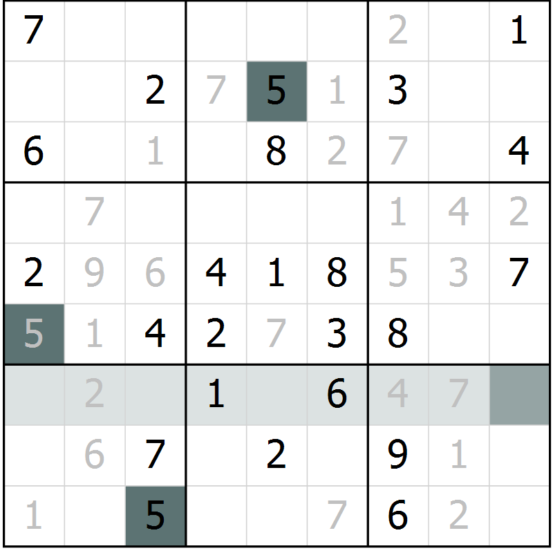 Position des candidats pour la solution de la Gr 64 page 66 du magazine de sudoku Expert n° 020