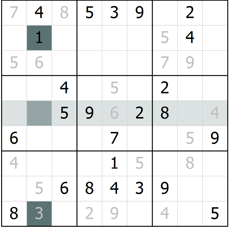 Position des candidats pour la solution de la Gr 65 page 67 du magazine de sudoku Expert n° 020