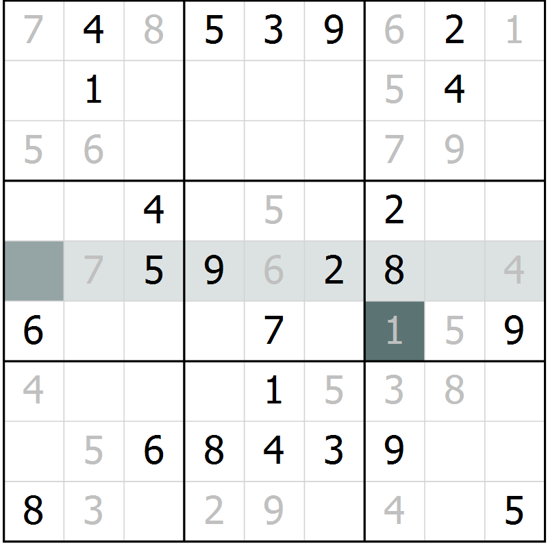 Position des candidats pour la solution de la Gr 65 page 67 du magazine de sudoku Expert n° 020