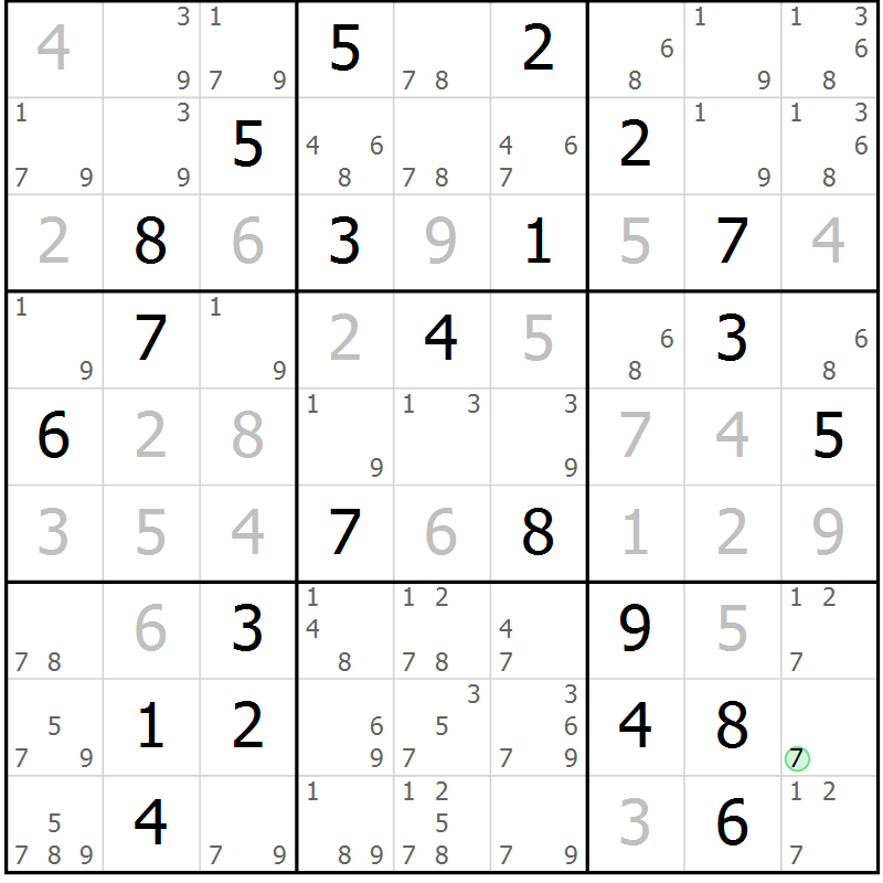 Position des candidats pour la solution de la Gr 66 page 68 du magazine de sudoku Expert n° 020