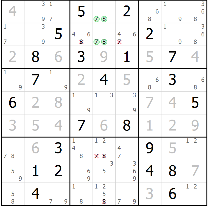 Position des candidats pour la solution de la Gr 66 page 68 du magazine de sudoku Expert n° 020
